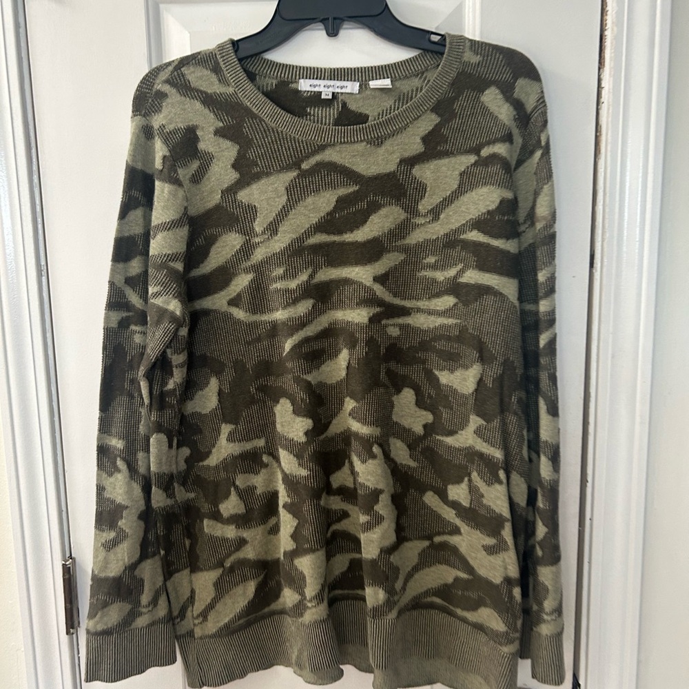 Eight Eight Eight Camouflage Crewneck Sweater